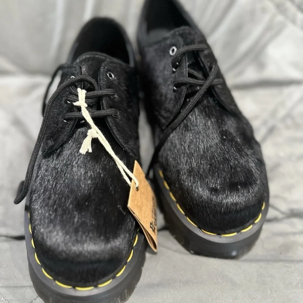 Dr. Martens 1461 Quad SZ Women 10–Men 9 Oxford Platform Shoes Black NEW - Picture 4 of 7